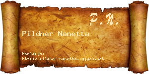 Pildner Nanetta névjegykártya